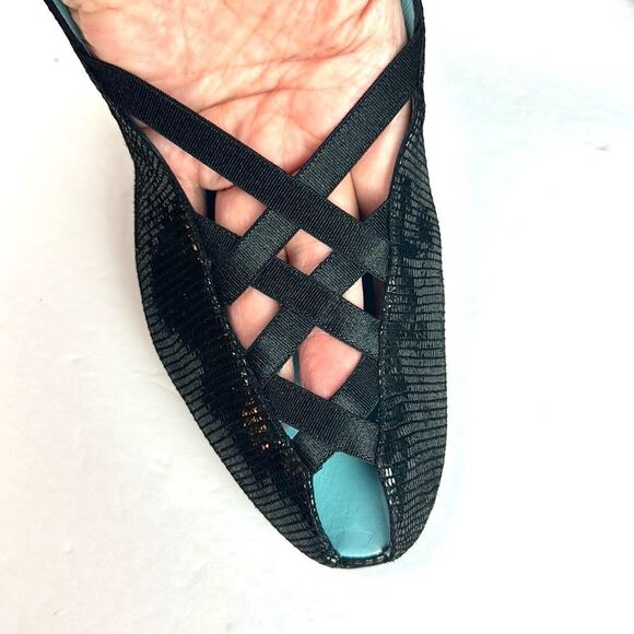 NWOB Thierry Rabotin Wedge Sandals Black Leather Slingback Italy 40 US 9,5 - Picture 6 of 15